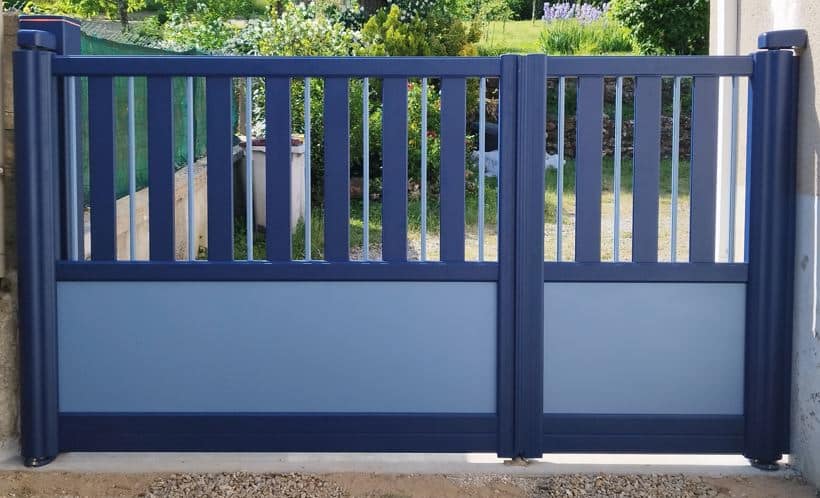 Vente et pose de portail aluminium semi-ajouré CETAL avec motorisation INVISIO SOMFY à AUXERRE - SENS