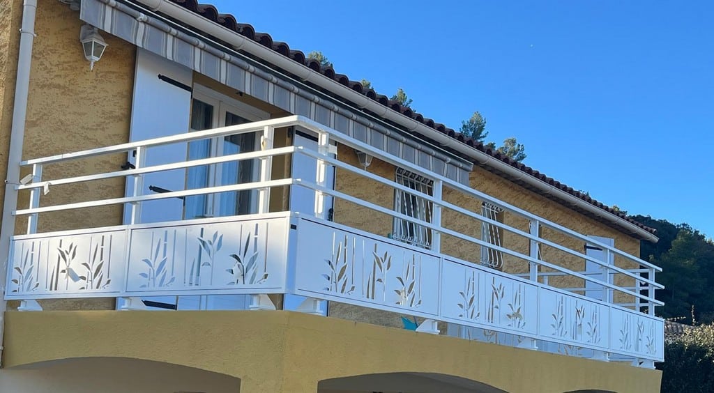 Garde-corps alu CERES 3 avec décor Bambou - CETAL