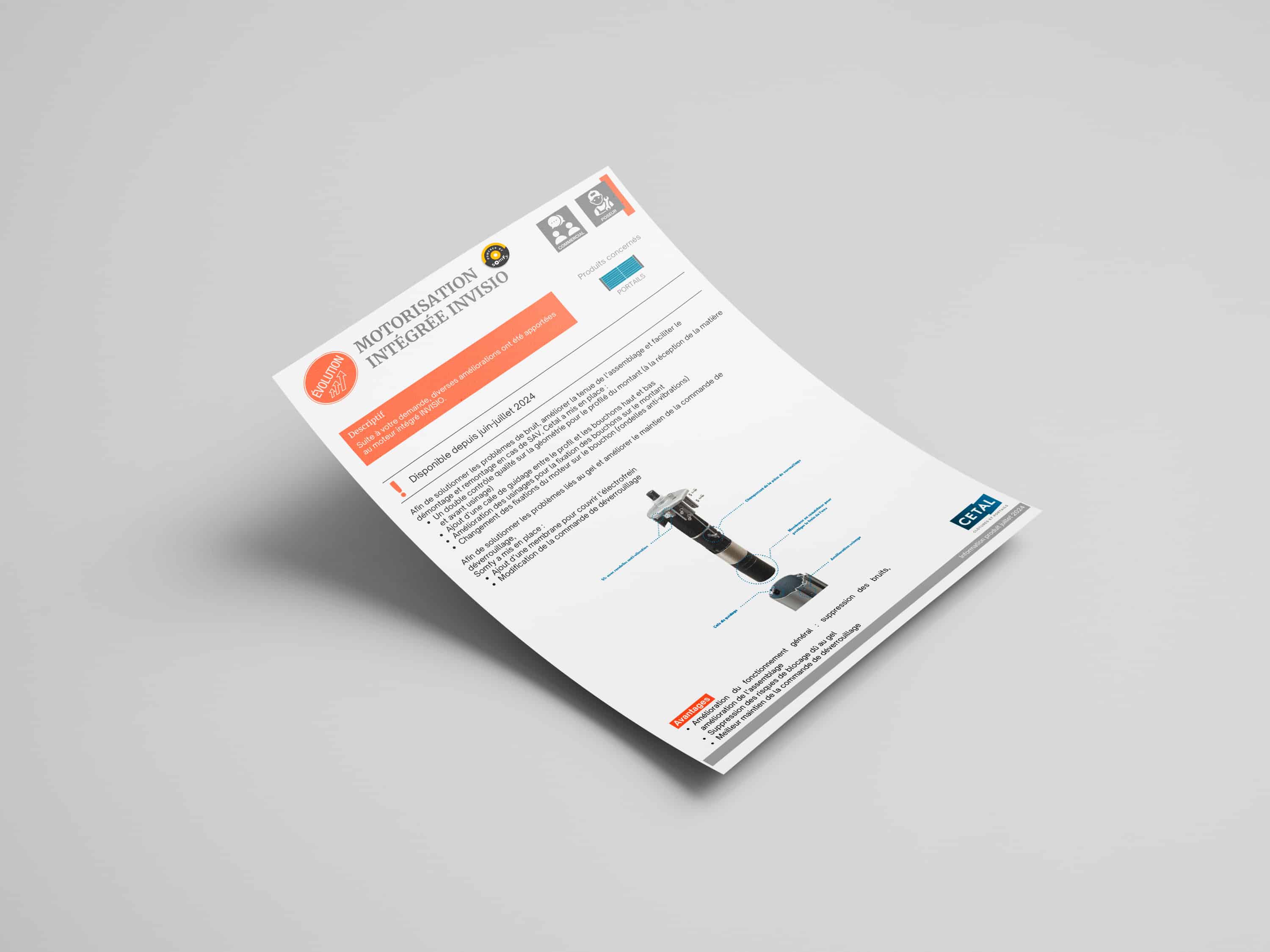 Motorisation integree invisio